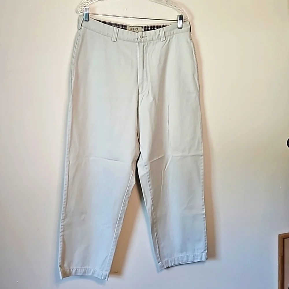J Crew Cotton Khaki Relaxed Fit Pants Mens Size 35x30